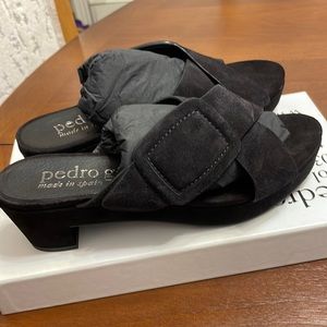 Pedro Garcia NEW size 40 black suede platform slide